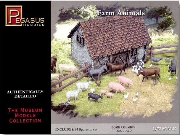 Picture of Pegasus Hobbies PEG7052 1 by 72 Scale Farm Animals in Tunnel Figure