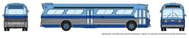 RAP573005 N Scale   York   Look Model Bus, Blue