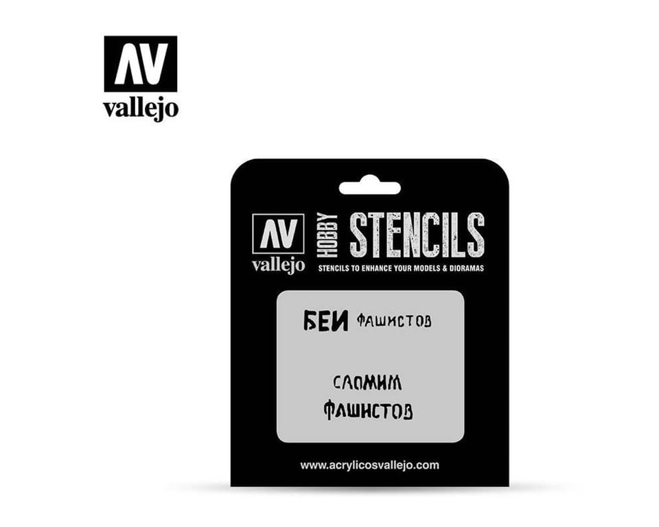 VLJST-AFV004 Soviet Slogans WWII No. 1 Stencil