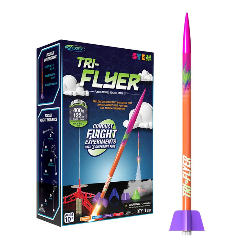 EST0647 Tri Flyer Model Rocket Stem Starter Set
