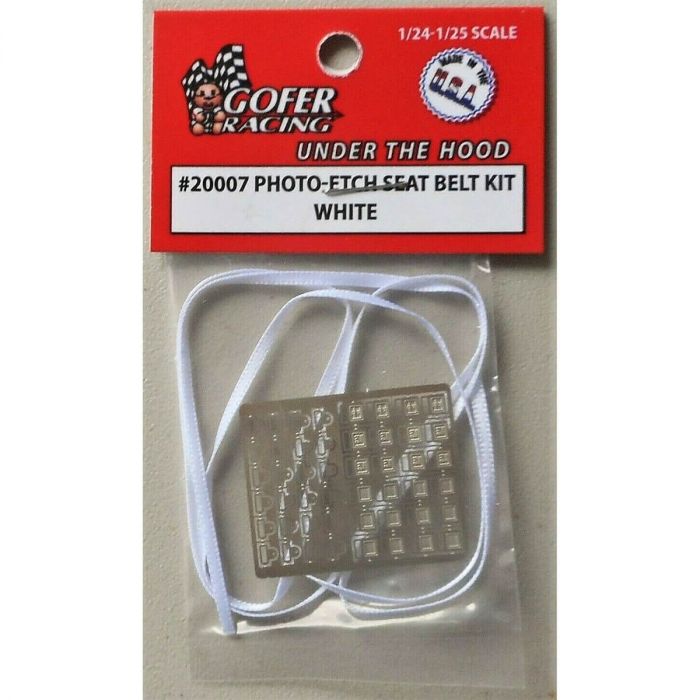 Picture of Gofer Racing GOF20007 1 by 24 - 1 by 25 Scale Photo Etch Seat Belt&#44; White