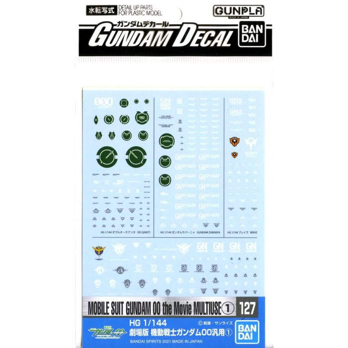 Picture of Bandai BAS2597346 GD-127 Mobile Suit Gundam 00 The Movie Multiuse 1 Decal