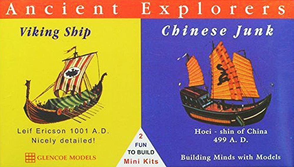 GLM03301 1 by 240 - 1 by 72 Scale Ancient Explorers Viking Ship & Chinese Junk Model Ship