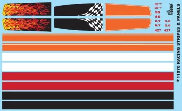 GOF11070 1 by 24 - 1 by 25 Scale Racing Stripes & Panel Decal