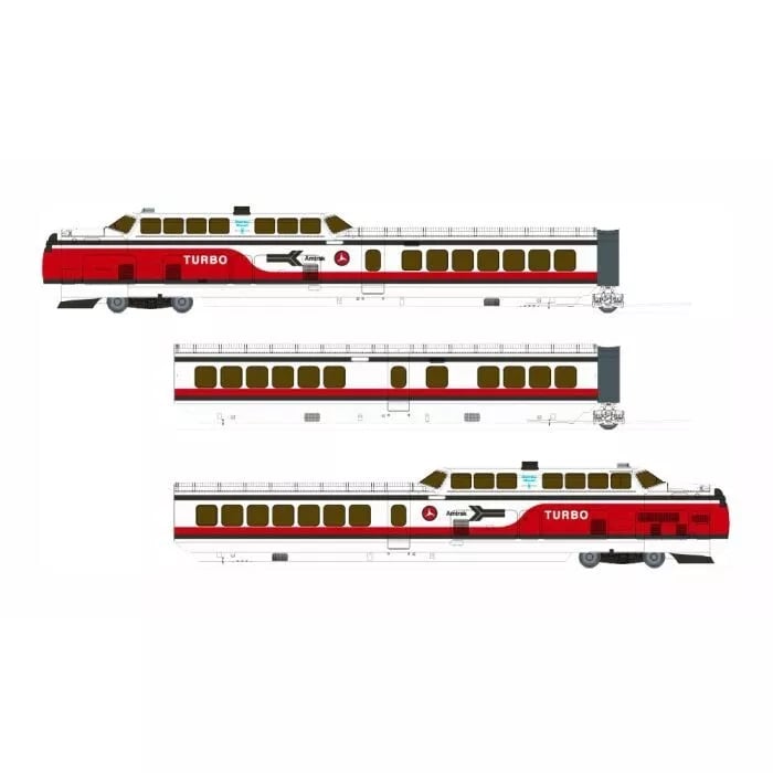 RAP203509 HO Scale Amtrak & US Dot Turbotrain 3 Car Model Train