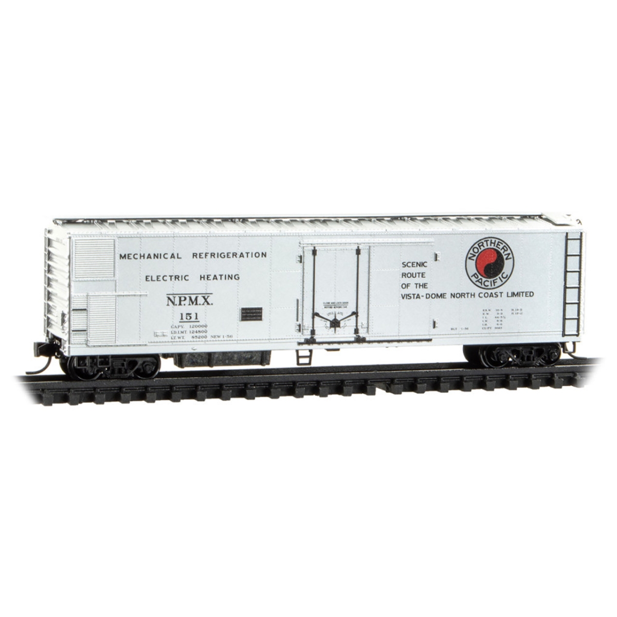 Picture of Micro-Trains Line MTL06900151 51 ft. Rivet Side Mechanical Reefer Northern Pacific NPMX 151 Boxcar - N Scale