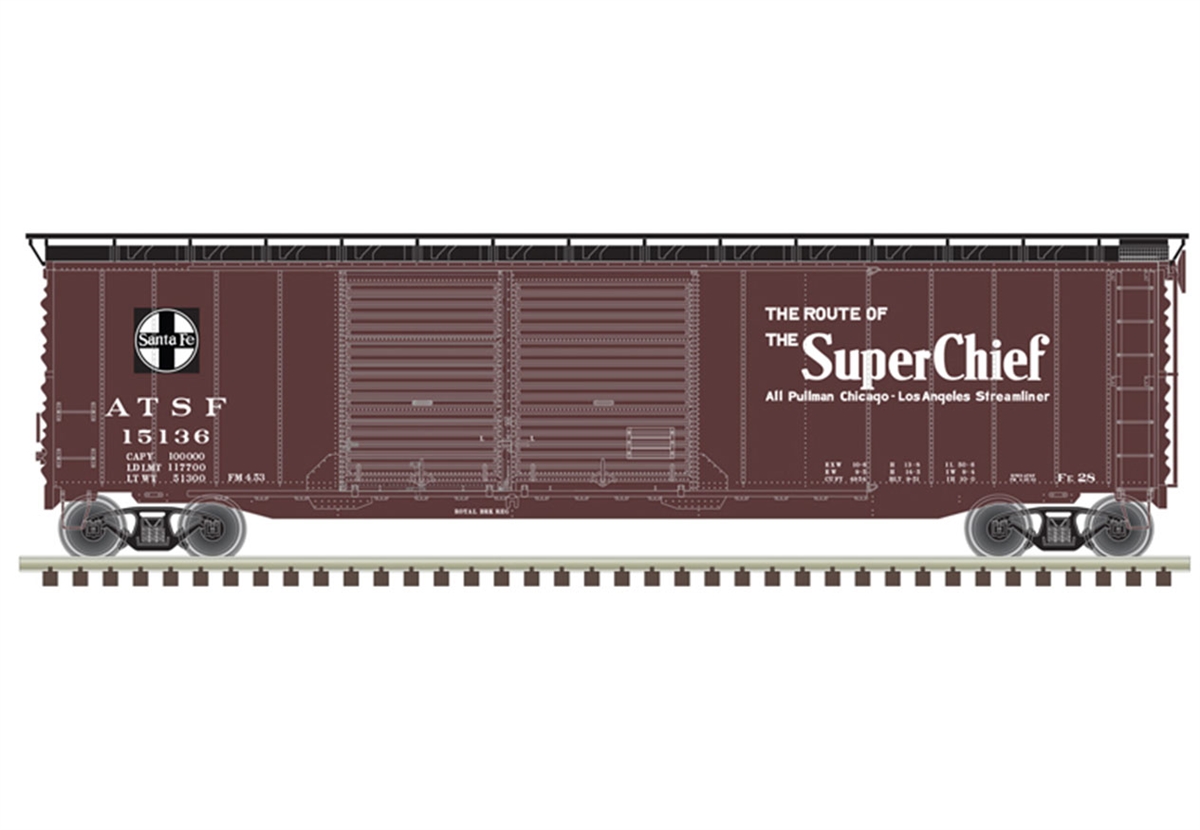 Picture of Atlas ATL20006593 15136 50 ft. HO Scale Santa Fe Super Chief Postwar Double Door Box Car