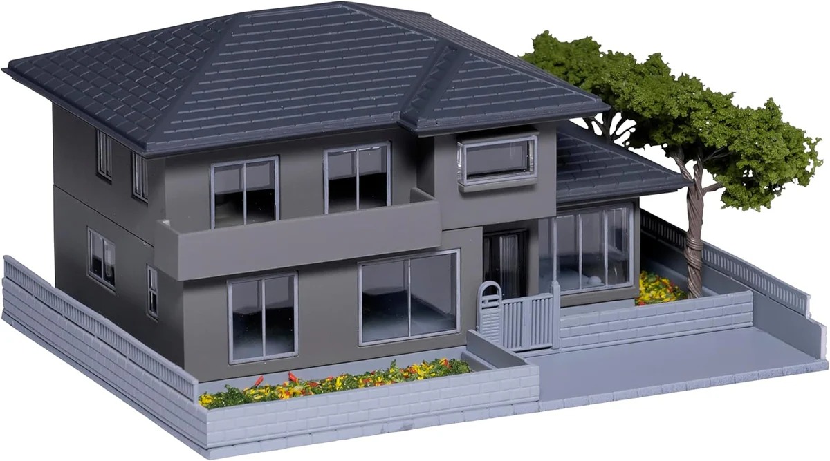 Picture of Kato KAT23-403D N Scale 1060W Addison Street House with Garden - Charcoal Gray
