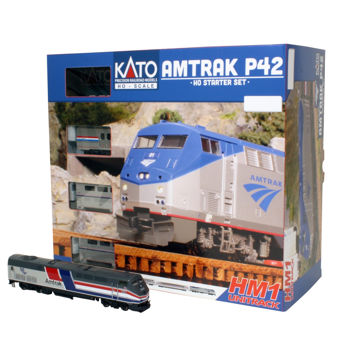Picture of Kato KAT303005 HO Scale 160 Amtrak P42 Phase III Starter Set