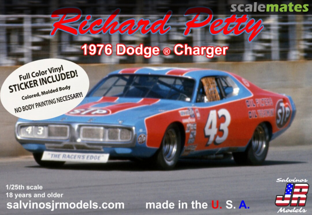 Picture of Salvinos SJMRPDC1976D-V 1-25 Scale 1976 Vinyl Sticker Dodge Charger Richard Petty