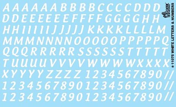 GOF11075 0.63 in. Letter & Numbers - White