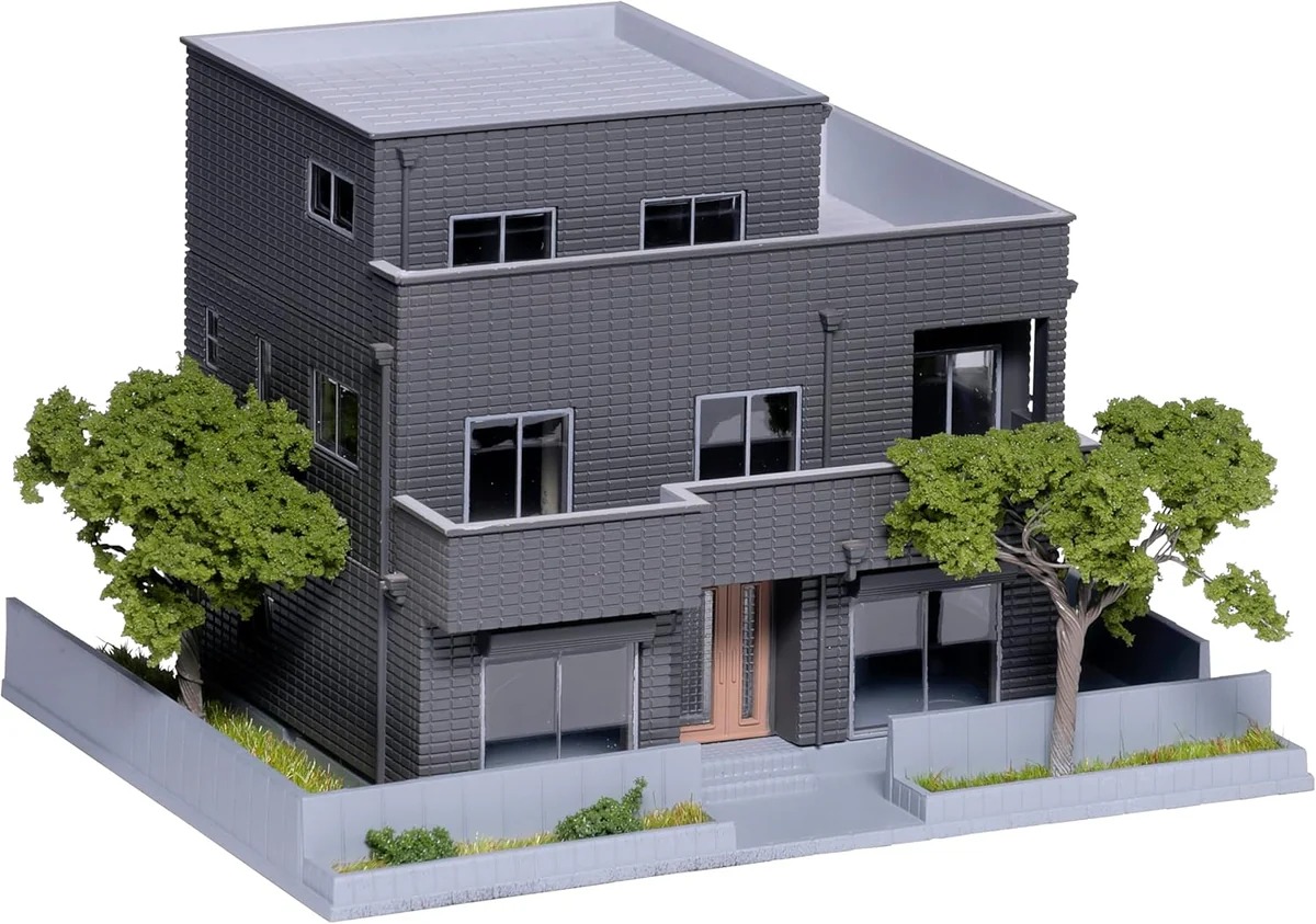 Picture of Kato KAT23-405D N Scale 804 W Hart Wig Two Family House - Dark Gray