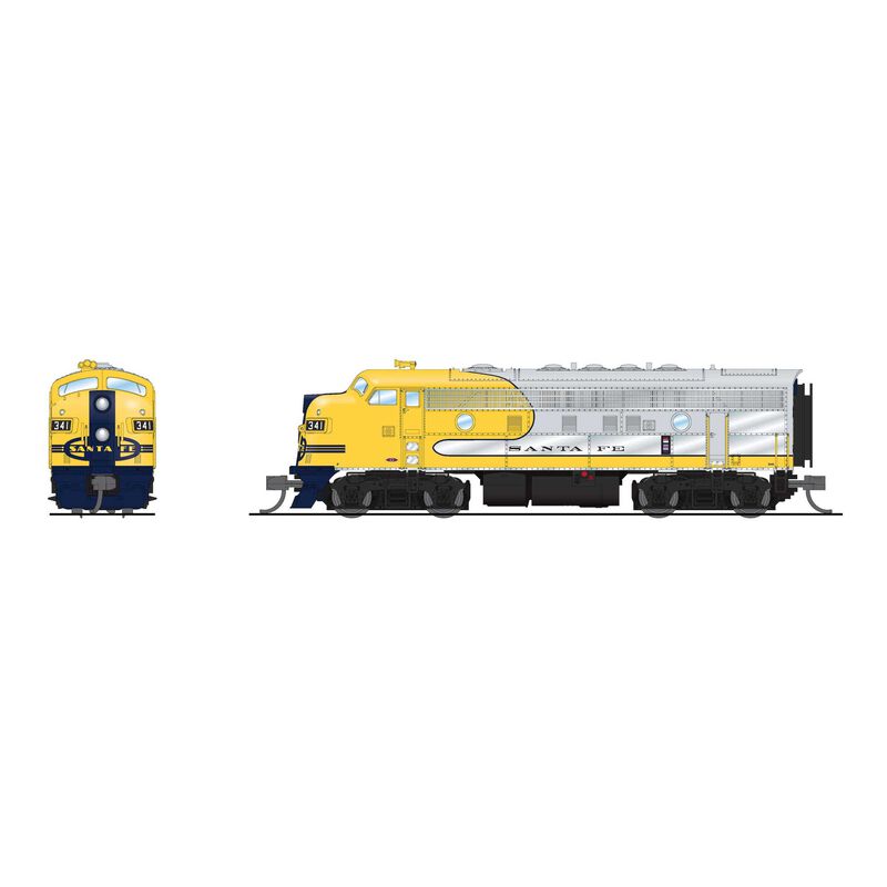 Picture of Broadway Limited BLI9277 N Scale ATSF EMD F7A 344 No-Sound & DCC-Ready - Yellow War Bonnet