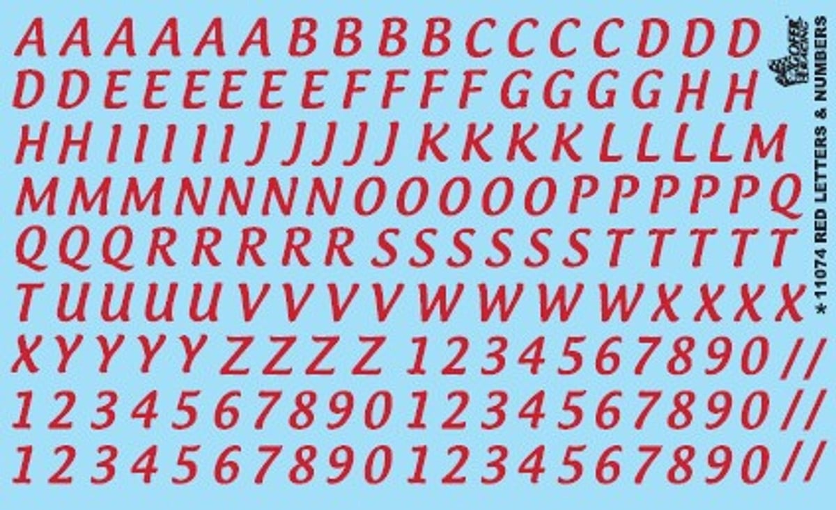 GOF11074 0.62 in. Letter & Number - Red