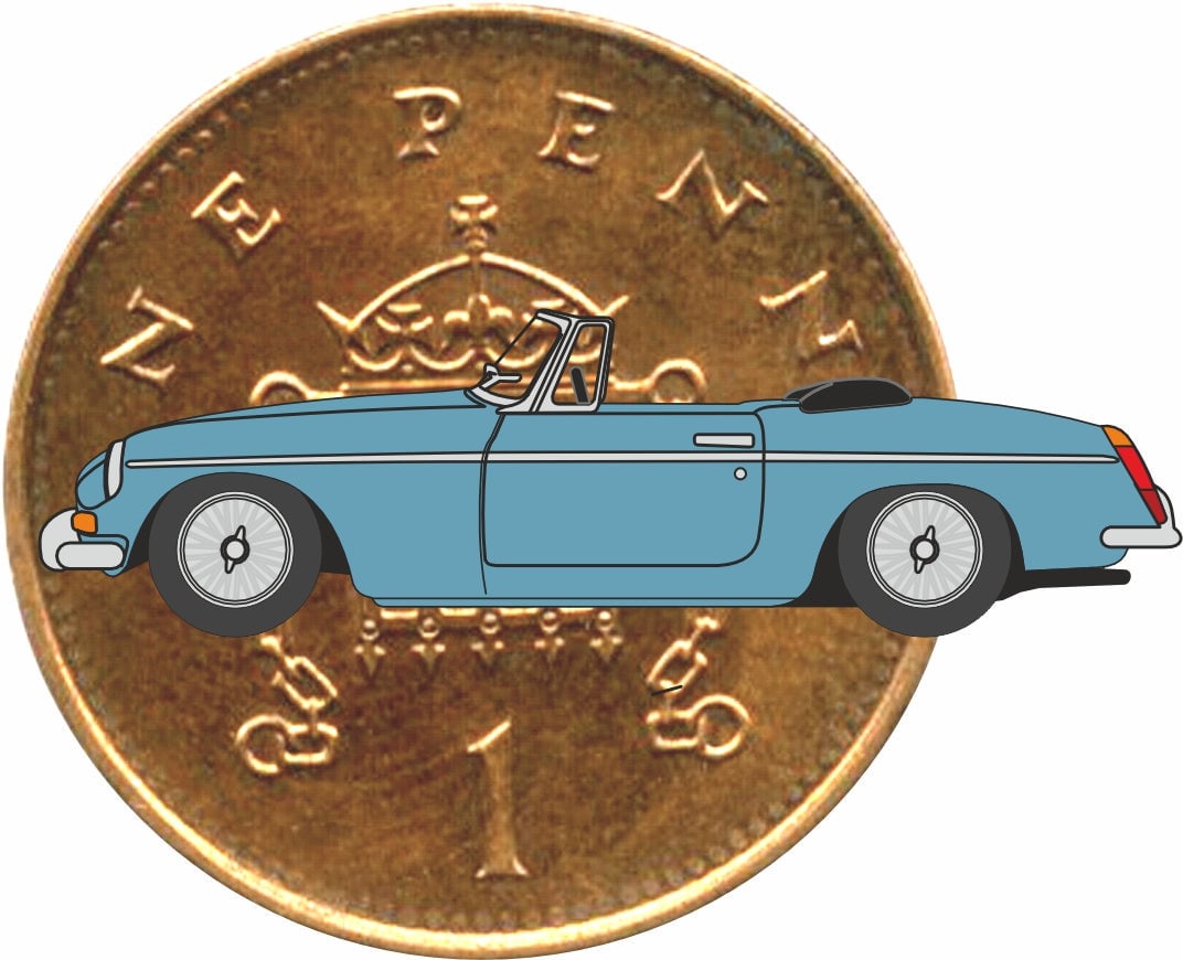 OXDNMGB004 N Scale Iris Blue MGB Roadster Car