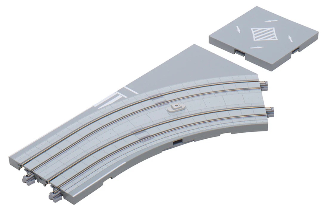 KAT40-104-E R180 mm 45 Degree Right N Scale Unitram Street Curved Track
