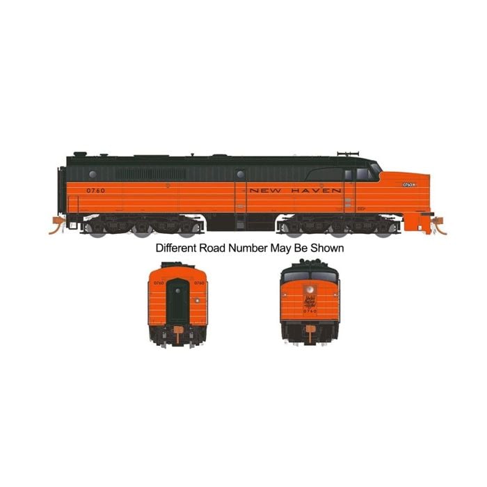RAP23059 HO Scale   Haven PA-1 Diesel Locomotive No.0762 - Model Train Engine, Orange, Green & Silver