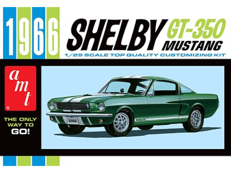 AMT1491 1-25 Scale 1966 Shelby Mustang 350 GT Skill 2 Car Model Kit