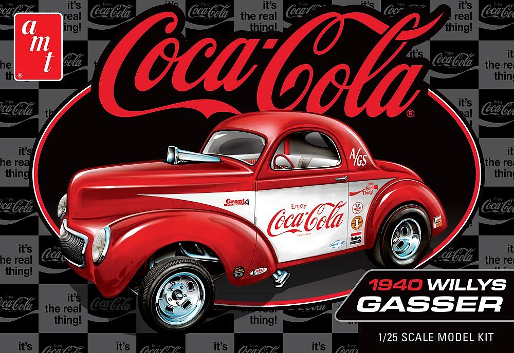 AMT1492 1-25 Scale 1940 Willys Coupe Coke Skill 2 Car Model Kit