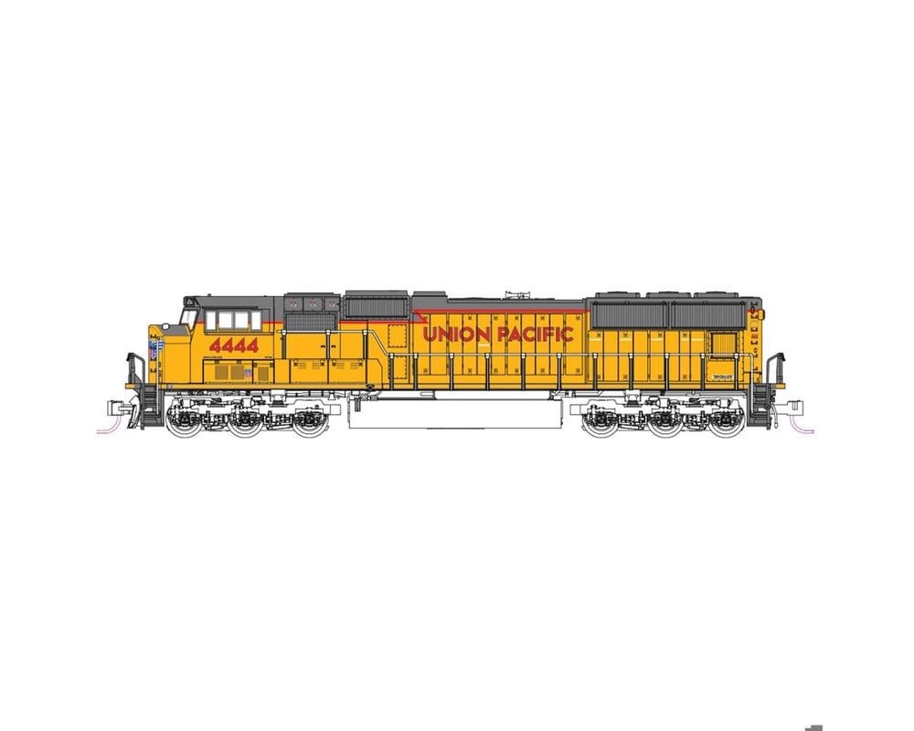 KAT1767618 N Scale SD70M Flat Radiator Locomotive, Union Pacific No.4444 Train Model