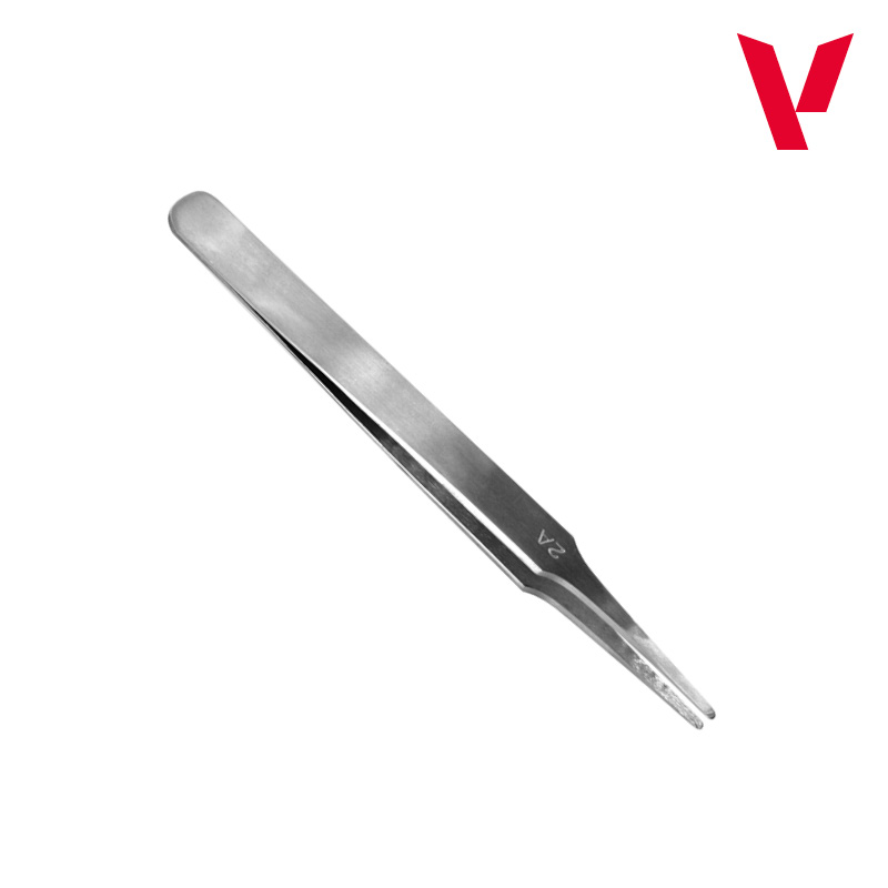 VLJT12007 Flat Rounded Stainless Steel Tweezers