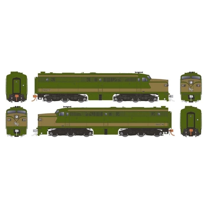 RAP23544 HO Scale Canadian National Demo PA1-PA1 Diesel Locomotive Set No.9077-9078 - Model Train Engines