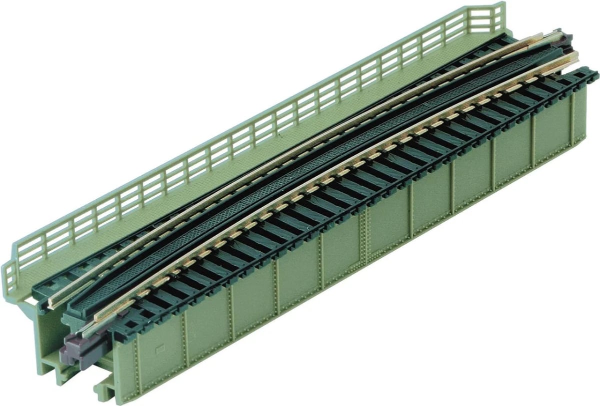 KAT20-473 N Scale 15 Deg Unitrack Curved Girder Bridge - Light Green