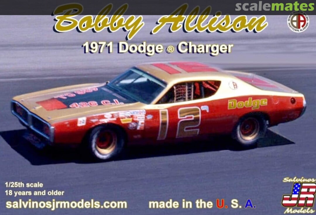 SJMBADC1971D 1-25 Scale Bobby Allison 1971 Dodge Charger Model Car