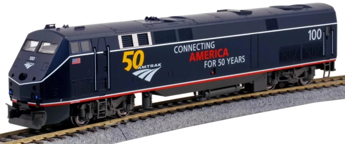 KAT376113LS HO Scale P42 Amtrak Midnight Blue 100 50th Anniversary Lok Sound & DCC Trains Carriage Model Kit
