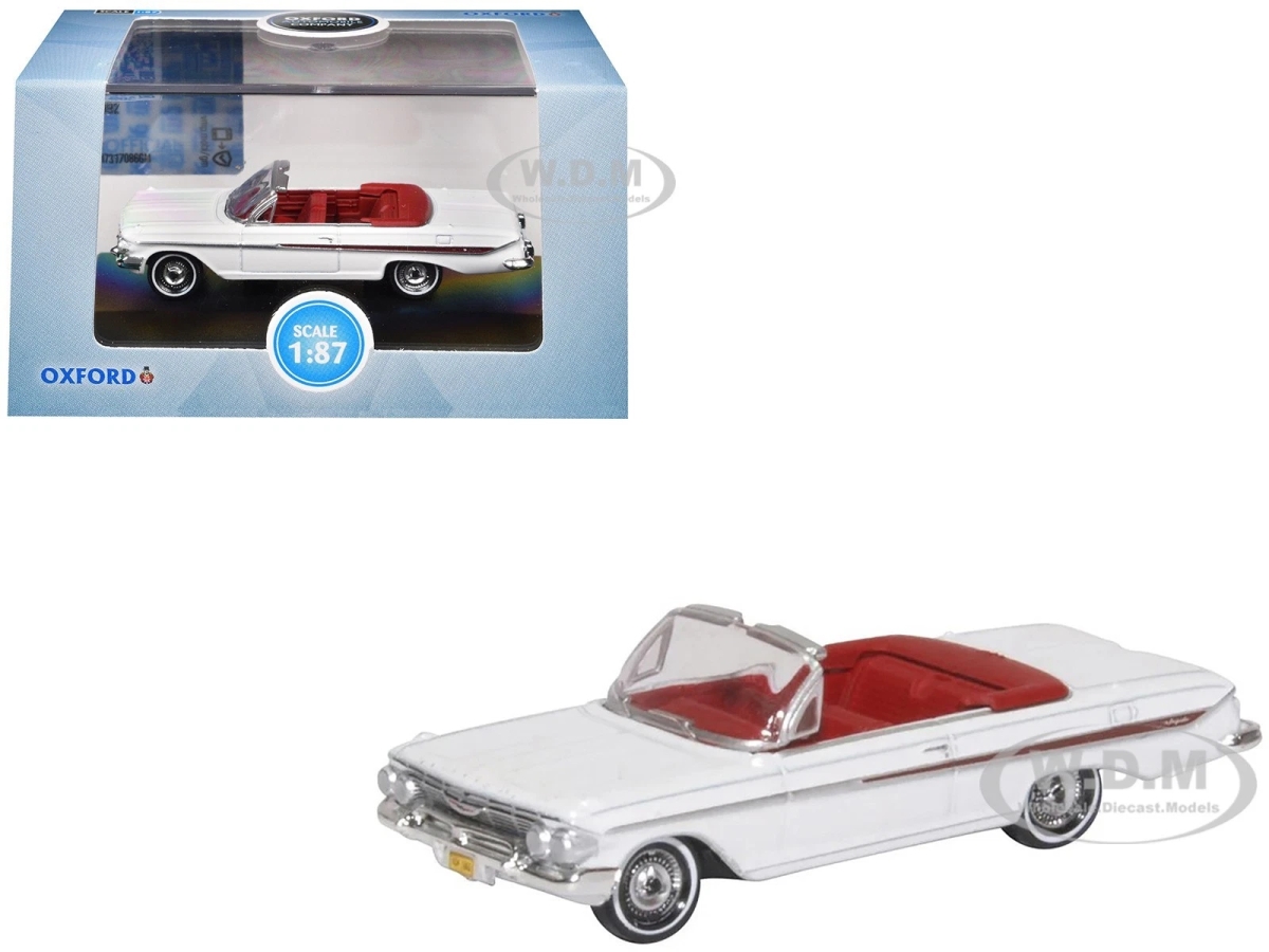 OXD87CI61003 1-87 Scale HO 1961 Chevrolet Impala Convertible Ermine, White
