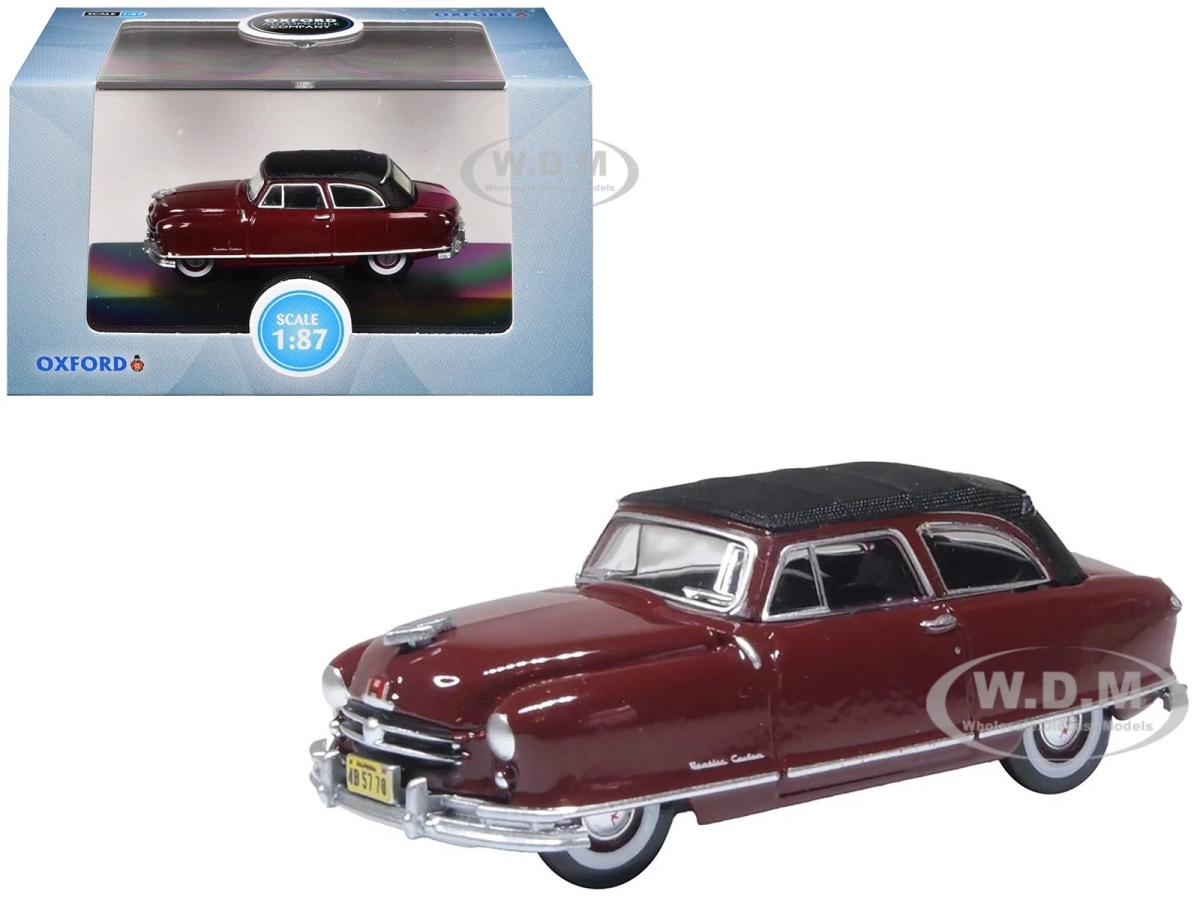 OXD87NR50003 1-87 Scale HO 1950 Nash Rambler Convertible Closed Sunset Model Car, Maroon