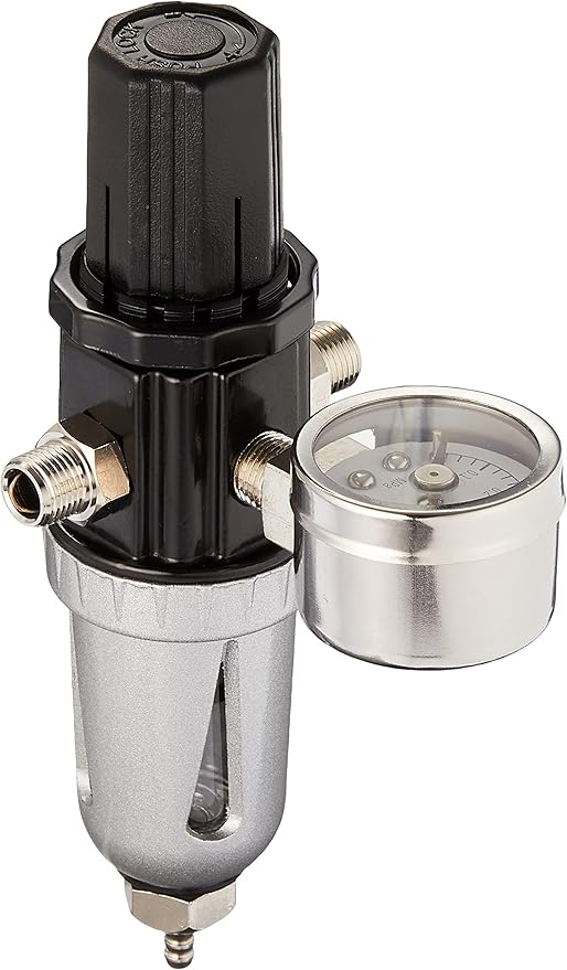 TAM74565 SW Airbrush Regulator with Pressure Gauge, Craft Tools & Model Making Accessories, Black & Silver
