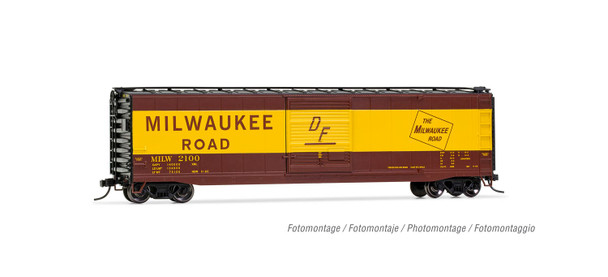 RIV6584C Milwaukee Road Sliding Door Boxcar - No. 3 HO Scale - Maroon
