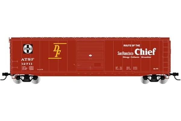 RIV6661A HO Scale ATSF SD Boxcar - No.12711, Beige & Red