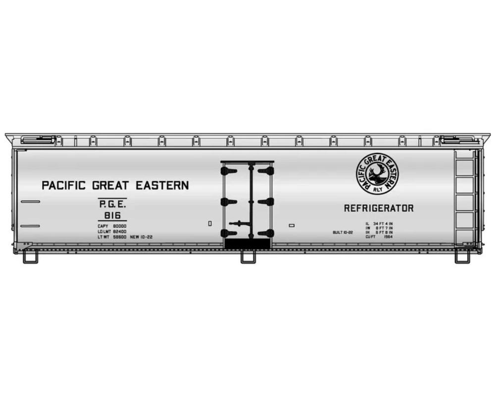 ACU81803 40 ft. 1-87 HO Scale Wood Reefer - Pacific Great Eastern No.816 HH
