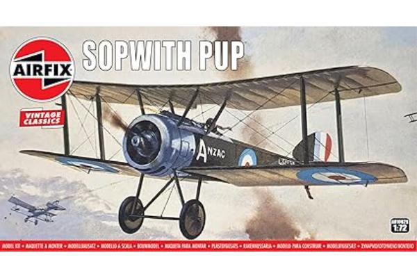 ARXA01062V 1-72 Scale Vintage Classics Set A01062V Sopwith Pup Plastic Model Aircraft Kits for Adults & Children, Unpainted