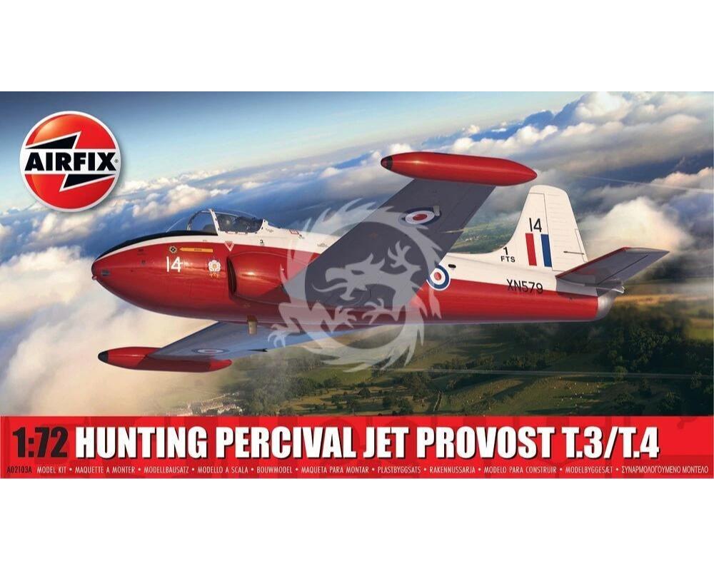 ARXA02103A 1-72 Scale Hunting Percival Jet Provost T.3 & T.4 Plastic Plane Model Kits, Unpainted