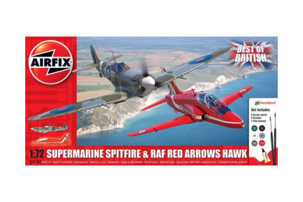 ARXA50187 1-72 Scale Best of British Spitfire & Hawk Aircraft Model Kit