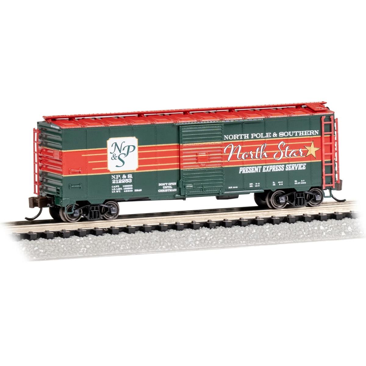 BAC17071 40 ft. N Christmas NP&S North Star Present Express AAR Steel Boxcar