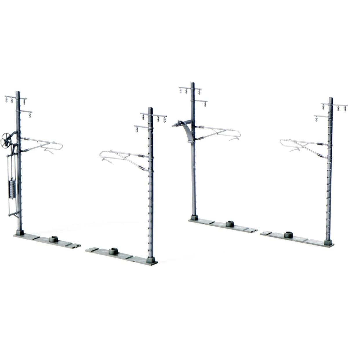KAT23-066-1 1-150 Scale N Gauge Single Line Wide Overhead Pole Ash Model Accessories