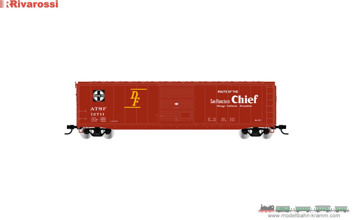 RIV6661B HO Scale ATSF SD Boxcar - No.12712