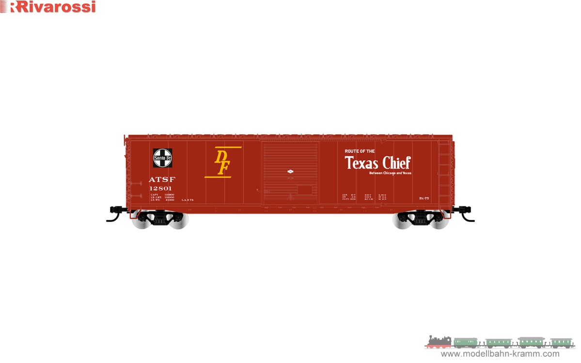 RIV6662D HO Scale ATSF SD Boxcar - No.12850