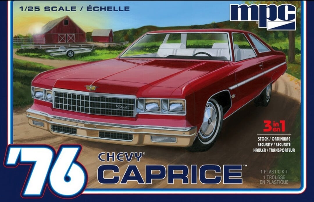 MPC963M 1-25 Scale Model Car for 1976 Chevy Caprice with Trailer