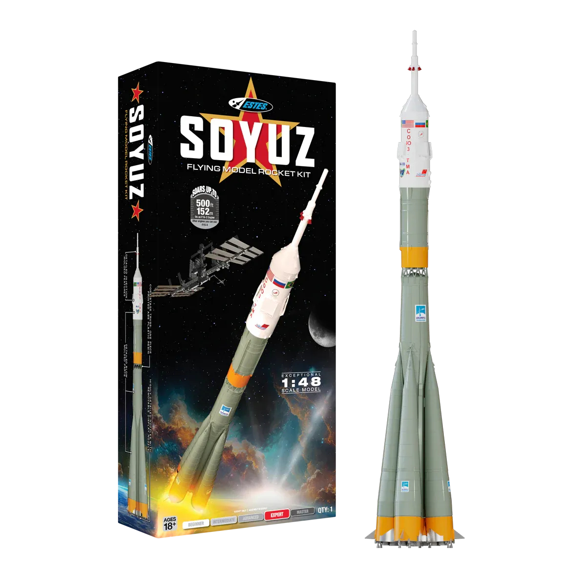 EST9732 1-48 Scale Pro Series II Soyuz Box Model Rocket Kit