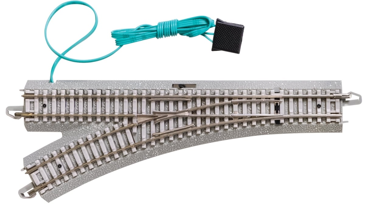 BAC44061 N Scale E-Z Left Track with Concrete Ties Remote Turnout