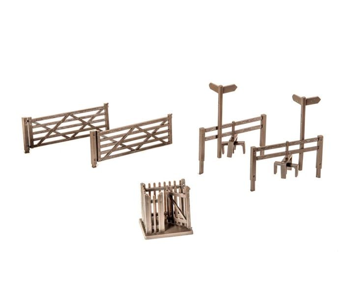 PCOLK-86 1-76 Scale Gauge Field Gates Set - 2 Farm Gate Styles with 1 Wicket Gate Model Railway Accessory