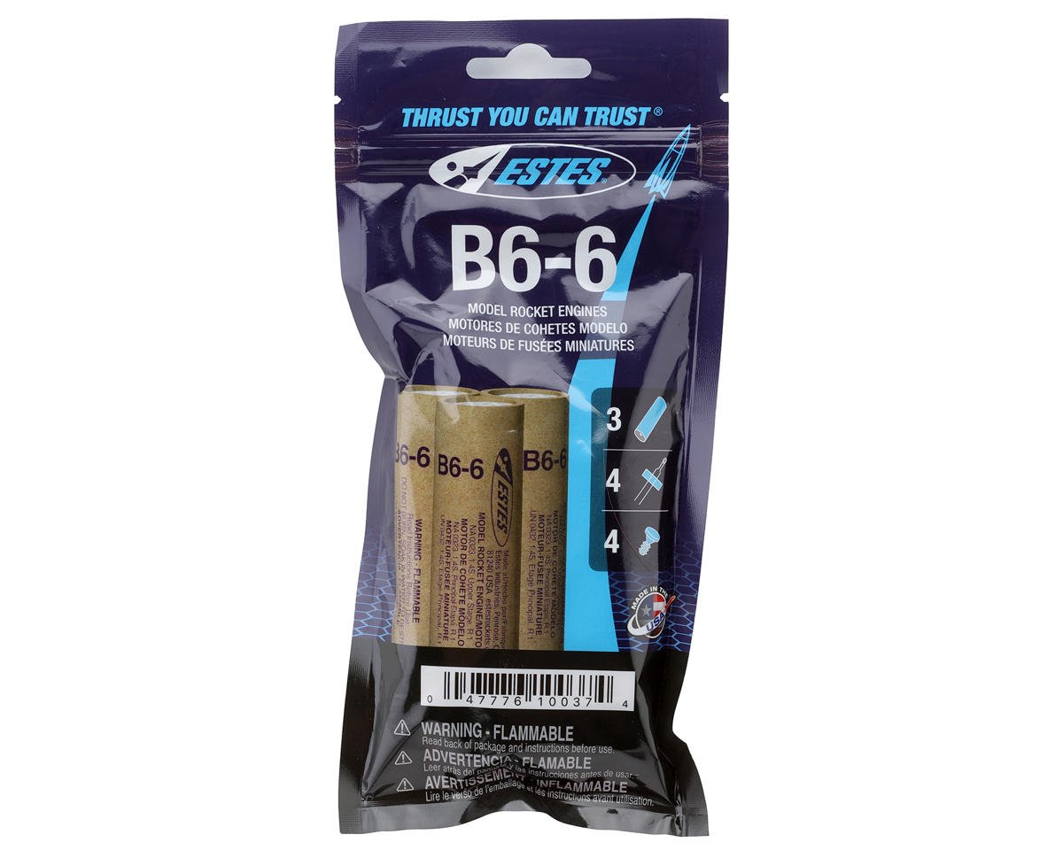 EST10037 B6-6 18 mm Bagged Rocket Engines - Pack of 3