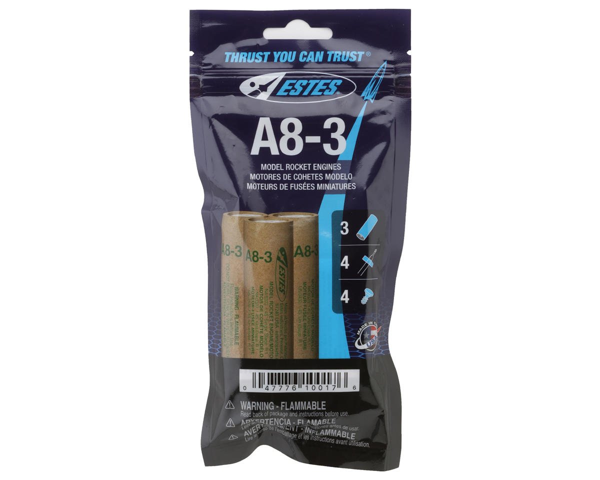 EST10017 A8-3 18 mm Bagged Rocket Engines - Pack of 3