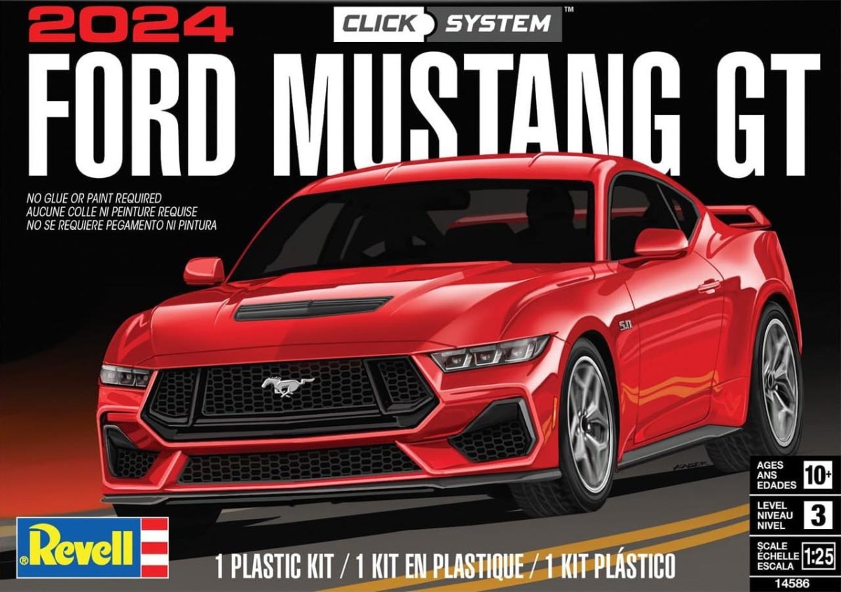 RMX14586 1-25 Scale 2024 Ford Mustang GT Click System  Multi-colour Assembly Car Model