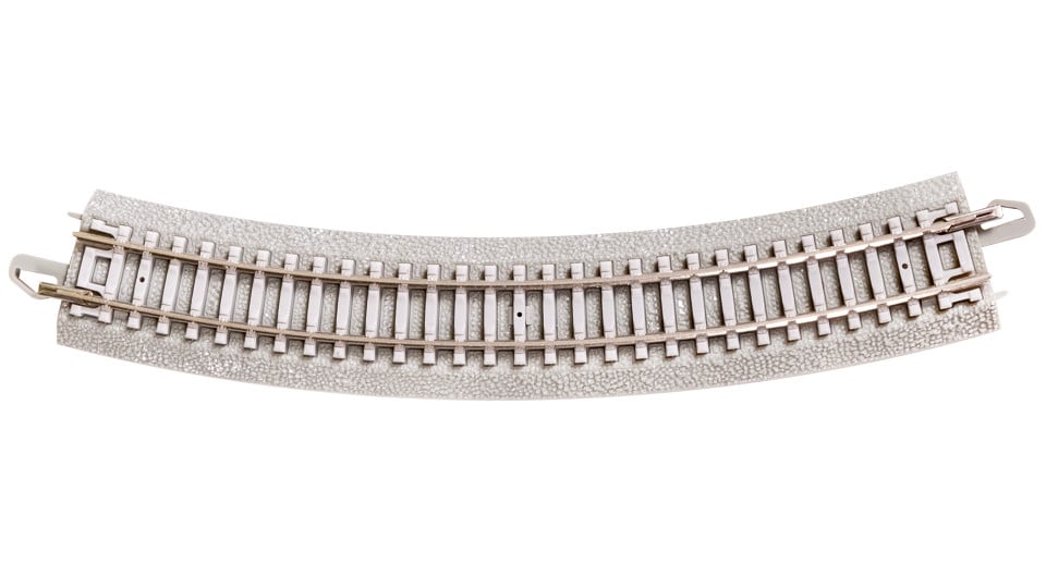 BAC44001 11.25 in. Radius N Scale E-Z Curved Track with Concrete Ties